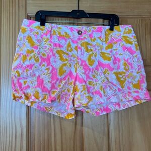 Lilly Pulitzer Callahan Shorts in Kir Royal Pink Oh, La, La Print.
